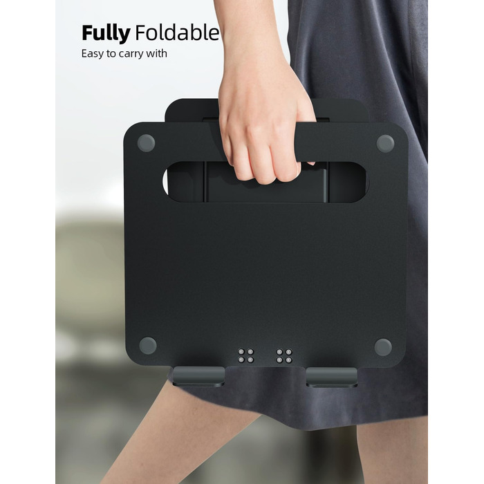 Підставка для ноутбука NULAXY, регульована по висоті, чорна. Сумісна з MacBook та іншими ноутбуками 10-17
