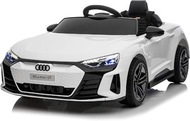 Дитячий електромобіль LEADZM 12V з музикою, сигналом і фарами, радіокерування 2,4G, швидкість 3-5 км/год, білий