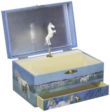 Дитяча скринька, кінь Камарг, музична скринька, танцююча фігурка, нічне світло, синій, 6260621