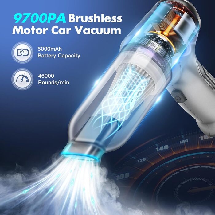 Акумуляторний ручний автомобільний пилосос WYRIAZA — потужний бездротовий міні-пилосос для авто та дому