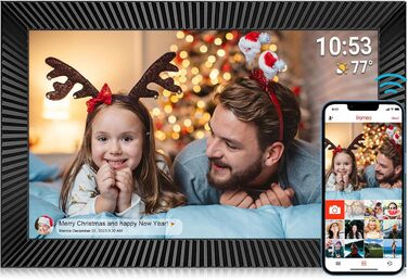 Цифровий фоторамка Frameo з Wi-Fi, 10.1 дюйма, 32GB, сенсорний екран, авто-обертання