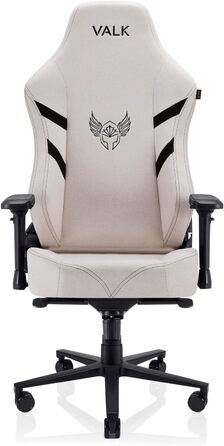 Крісло геймерське VALK Freya з підлокітниками 4D, регулюванням спинки 160°, м'яким сидінням з Memory Foam та міцною алюмінієвою основою (білий перламутр, тканина)