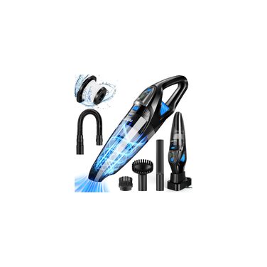 Акумуляторний ручний пилосос LanBlu для авто та дому, 25000Па, 120Вт, з LED-підсвіткою, зарядною станцією та мийним HEPA-фільтром, для вологого та сухого прибирання