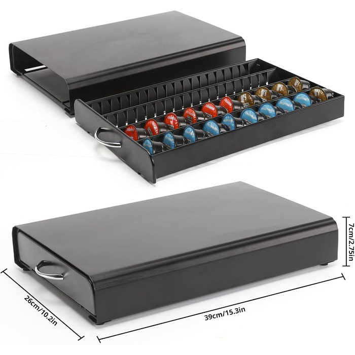 Тримач для капсул кави Cafissimo, металевий, чорний (40 капсул)