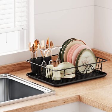 Сушарка для посуду, невелика сушарка для посуду iSPECLE з підносом, компактна сушарка для посуду для кухні, шафа, кухонний шафа