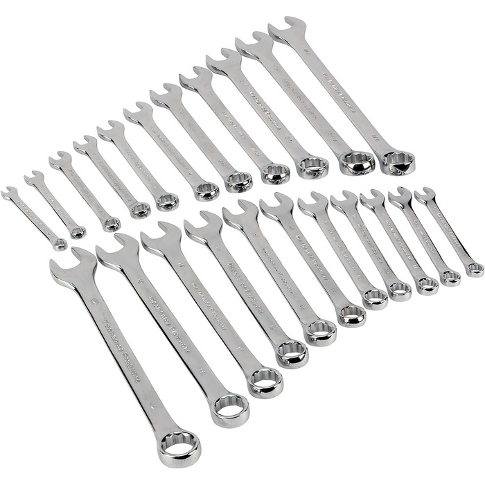 Набір комбінованих ключів Performance Tool W1062 на 11 предметів хром-ванадієва сталь (22 шт. SAE/метричний набір)