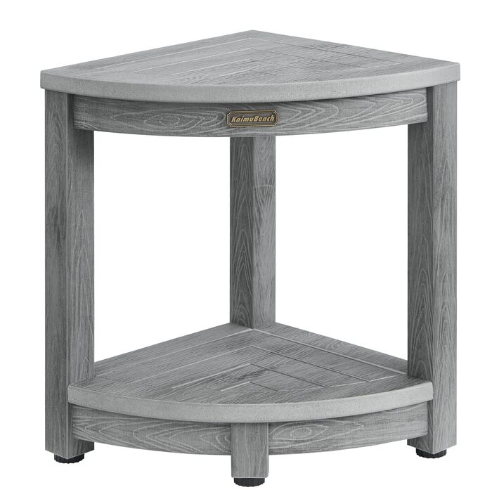 Крісло для душу Eck-Duschhocker, водонепроникне, з полівудком, для ванної кімнати, біле (сіре), регульовані ніжки, антиковзне покриття