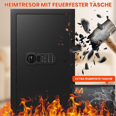 Вогнетривкий сейф Safe Tresor 85L з цифровим замком для зброї, золота, документів та медикаментів