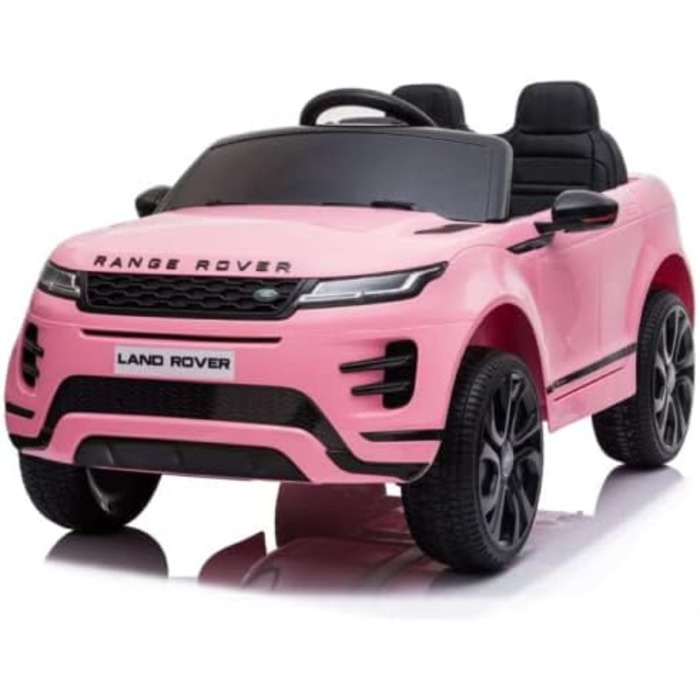 Дитячий електромобіль Range Rover Evoque 12V, ліцензійний, білий/рожевий