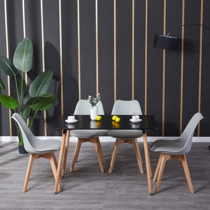 Стол кухонний прямокутний білий DORAFAIR 110x70x73 см, для кухні, офісу, конференцій, кав'ярні, скандинавський стиль, дерев'яні ніжки