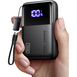 Портативний зарядний акумулятор INIU на 25000mAh, 100W, USB-C, для ноутбуків, телефонів, iPad, DJI, камер, iPhone 17/16/15/14, чорний