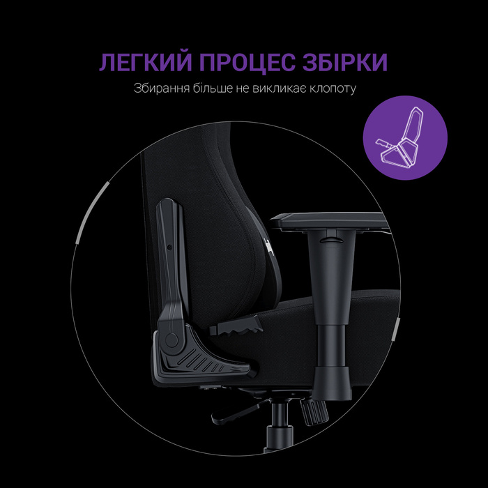 Крісло ігрове Anda Seat Luna Black Fabric Size L