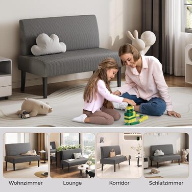 Диван-лавка Yaheetech для кухні, 2 місця, без підлокітників, зелений (сірий), для вітальні/коридору/офісу