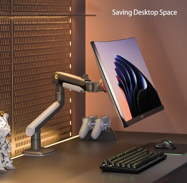 Кріплення для монітора NB Ergonomic Gaming, для широких моніторів 27-50 дюймів, навантаження до 18 кг, VESA 75/100 мм, Gun Black
