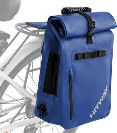 В1 Pannier-29 - підходить як сумка через плече - Сумка для багажу - Рюкзаки для їзди на велосипеді -100 водонепроникність - світловідбиваюча панель 3M (L, синій), 3