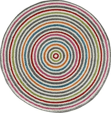 Сучасний м'який дитячий килим з м'яким ворсом, що не вимагає особливого догляду, стійкий до фарбування, яскравих кольорів, 120 шт. (80 см круглої форми, Різнокольоровий)