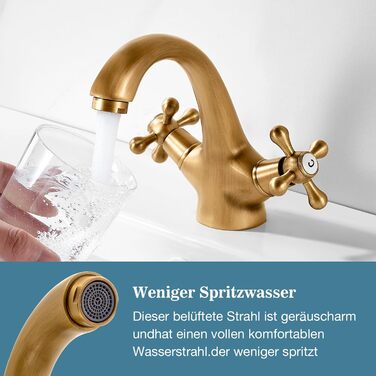 Змішувач для ванної кімнати з міді, ретро стиль, 2-вентильний, G3/8, для мийки, антична мідь