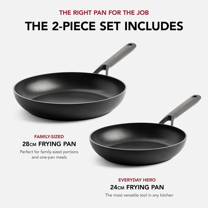 Сковорода KitchenAid 28 см Classic з антипригарним покриттям, алюміній, для індукції, сумісна з духовкою до 160°C, можна мити в посудомийній машині, ергономічна ручка