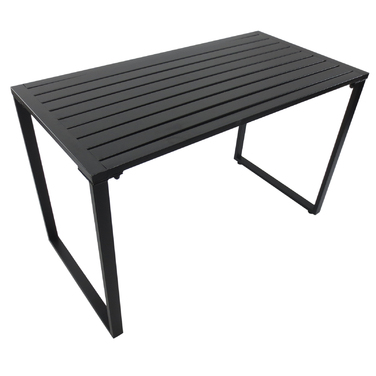 Набір садових меблів на 4 особи: 1 стіл та 2 лавки, метал, чорний колір