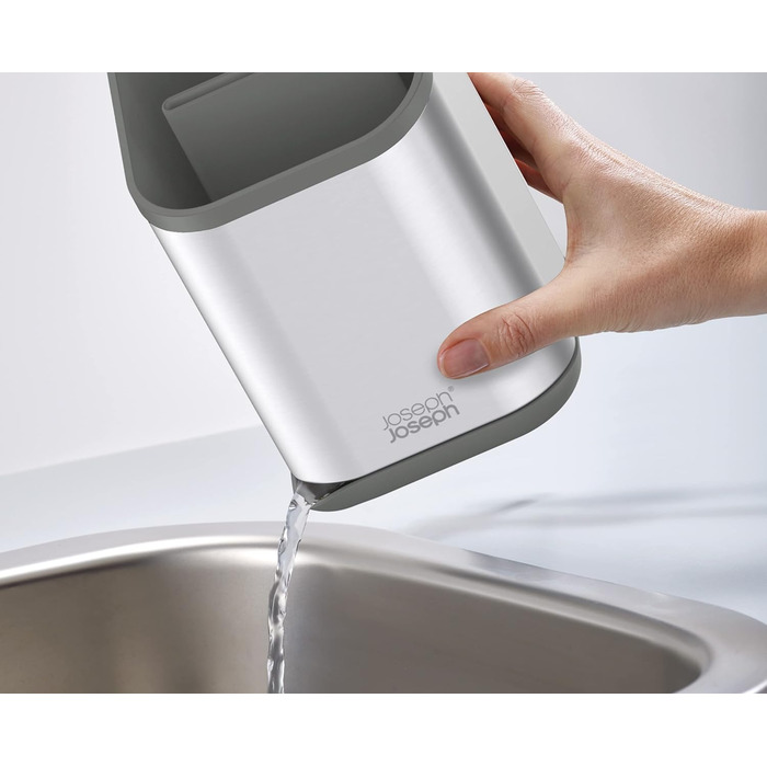 Підставка для столових приборів Joseph Joseph Duo для кухонної мийки з місцем для ножів, сіра (сталь)