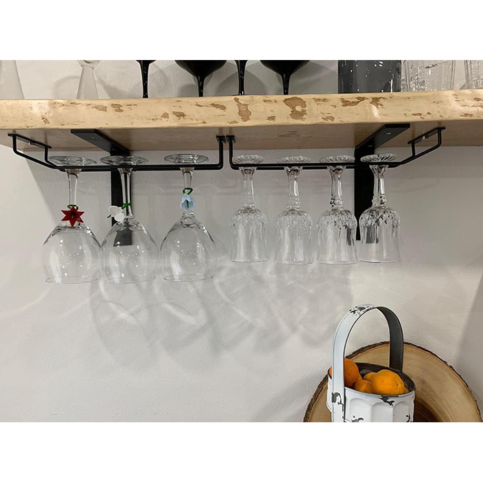 Тримач для келихів RedDreamer, 14 дюймів (2 шт.), чорний, для шафи, кухні, бару, нержавіюча сталь