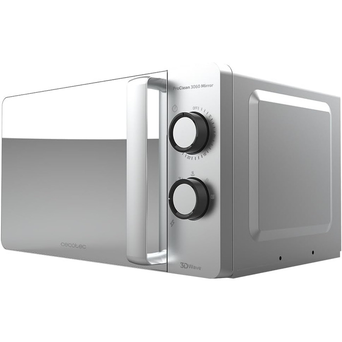 Мікрохвильова піч Cecotec ProClean 3060 20 л, 700 Вт, Ready2Clean, 6 режимів, 3D Wave, таймер 30 хв, срібляста