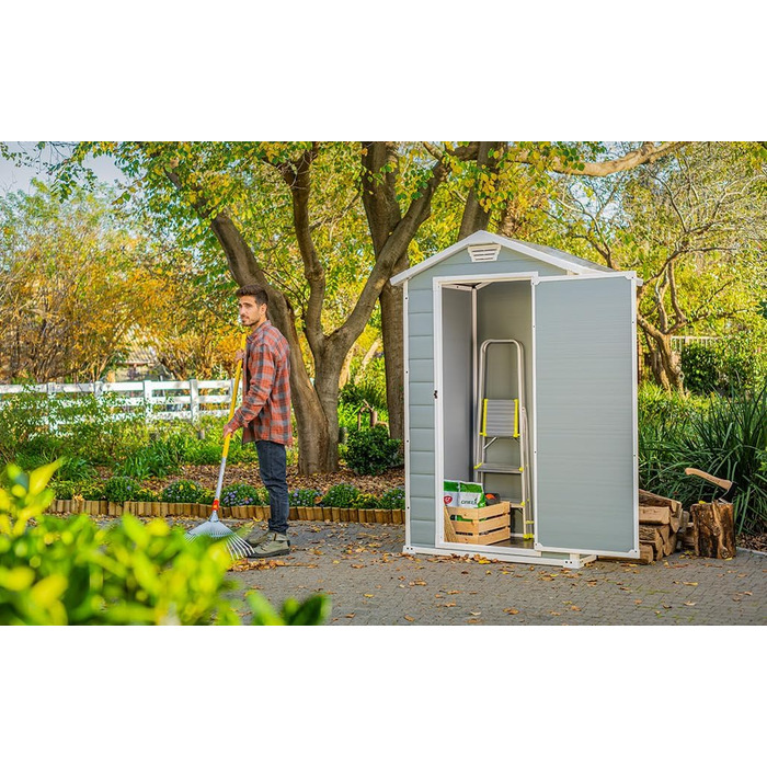 Сарай садовий Keter Manor 4x3 сірий, пластиковий, для дачі, 128x94x196 см
