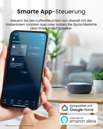 Про Бріз - Електричний осушувач повітря 30л/24г з Wi-Fi та мобільним додатком - датчик вологості, бак 4л, таймер, шланг для зливу - від вологи та плісняви