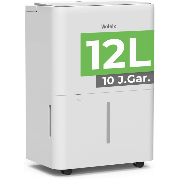 Електричний осушувач повітря 12L з таймером, фільтром та шлангом, для підвалу та приміщень до 122м³, гарантія 10 років