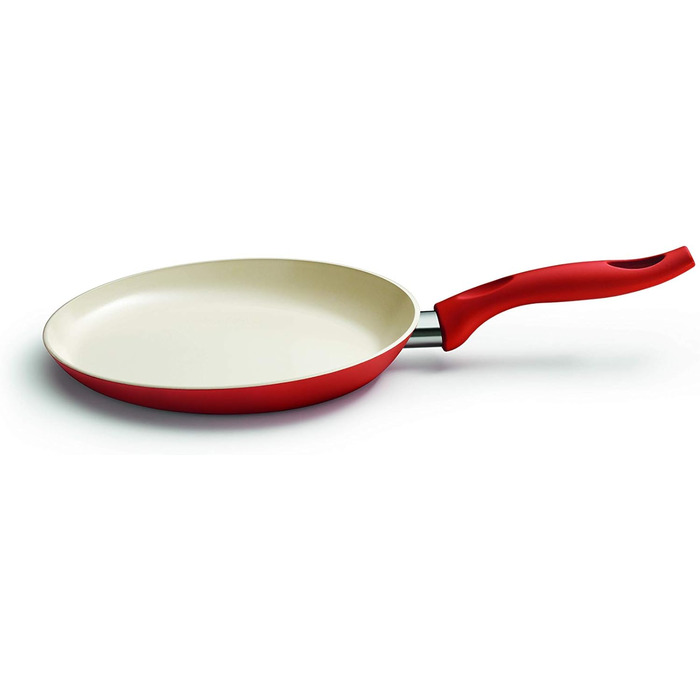 Келомат, 3530-367, Керамічна індукційна сковорода для палашів 25, сковорода для млинців діаметром 25 см, керамічне покриття, червоний колір