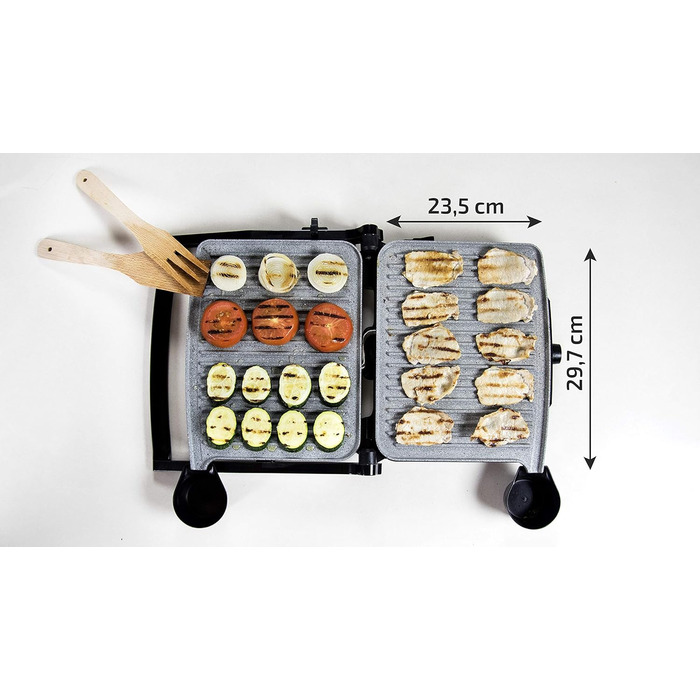 Електрогриль Cecotec Rock'n Grill 2000 з антипригарним покриттям RockStone, 2000 Вт, нержавіюча сталь та пластик