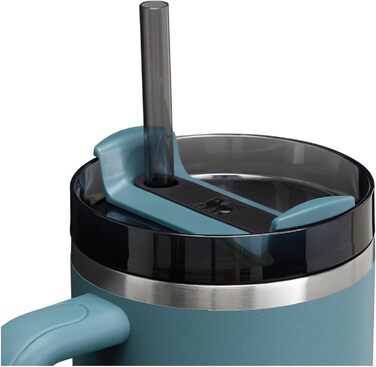 Термопляшка Stanley Quencher H2.0 Flowstate 1.2L з трубочкою - блакитний сосна (Blue Spruce)