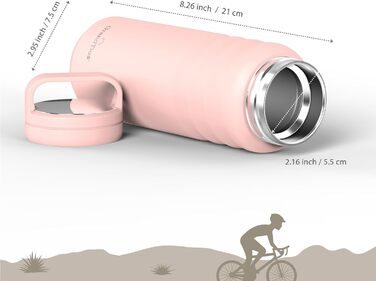 Термопляшка GRANDTIES 946мл з широким горлом та двома кришками - білий слонова кістка. Зберігає холод, для чоловіків та жінок