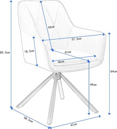 Крісла для їдальні Lestarain - обертаються, з підлокітниками, для кухні, вітальні, спальні, бежеві, комплект з 1 шт.