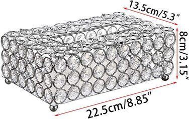 Диспенсер косметичних серветок Sumnacon Crystal 22,5х13,5х8 см сріблястий