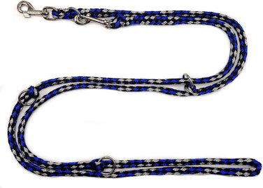 Повідець для собак elropet, подвійний повідець 2,80 м, Регульований в 4 рази, чорний, синьо-сірий