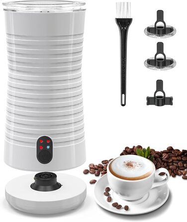 Електричний спінювач молока Morpilot 6-в-1: для лате, капучино, гарячого шоколаду, 130-500 мл, 600 Вт, антипригарне покриття, нержавіюча сталь, бежевий