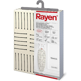 Еластичний чохол Rayen 6304.01 преміум-класу для прасування, білий з чорними смужками, 127x51 см