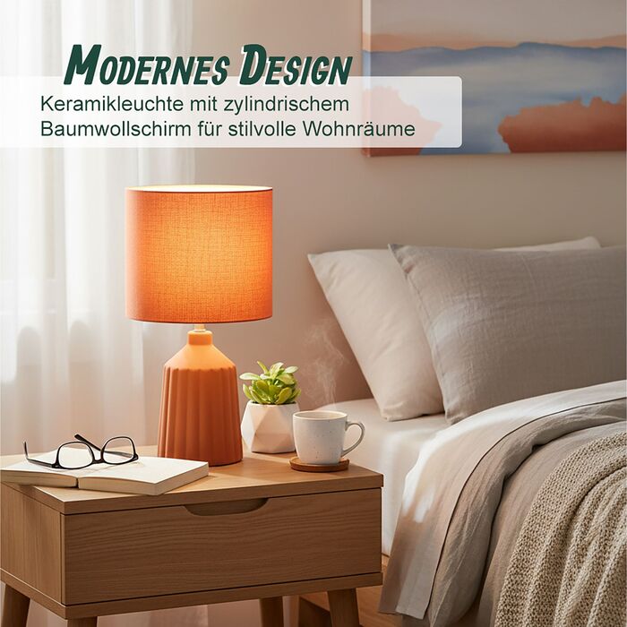 Лампа настільна Relaxdays з керамічною основою