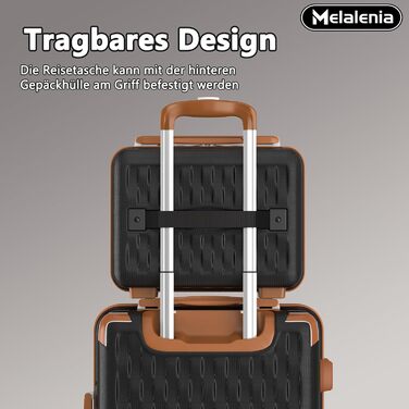 Набір валіз Melalenia 3 в 1: велика, середній та маленька, з жорсткою оболонкою, TSA-замком та 4 колесами (Чорний)