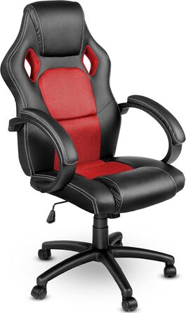 Офісне крісло TRESKO Racing Executive Chair, 14 кольорів, м'які підлокітники, кулісний механізм, протестовано SGS, червоний