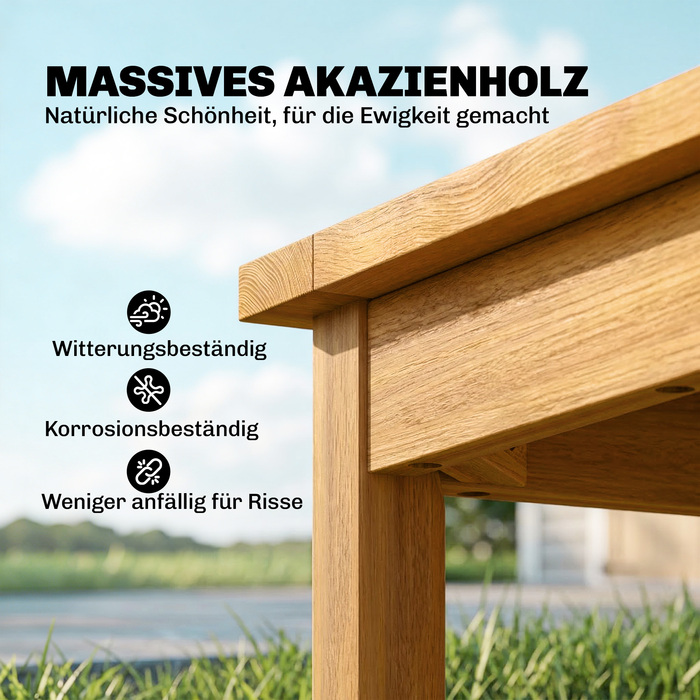 Садовий столик 48x48 см, стійкий до погодних умов, з ламелями та регульованими ніжками, квадратний