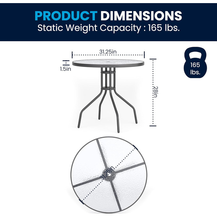 Садовий набір меблів Flash Furniture Nantucket 6 предметів коричневий з столом, парасолькою та 4 складними стільцями сірого кольору