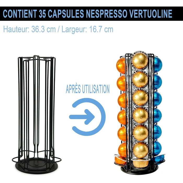 Підставка для капсул Nespresso Vertuo - тримач для 35 капсул (чорний)