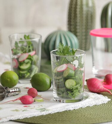 Набір Unishop з 6 склянками для води, пастельні, різнокольорові, можна мити в посудомийній машині (06)