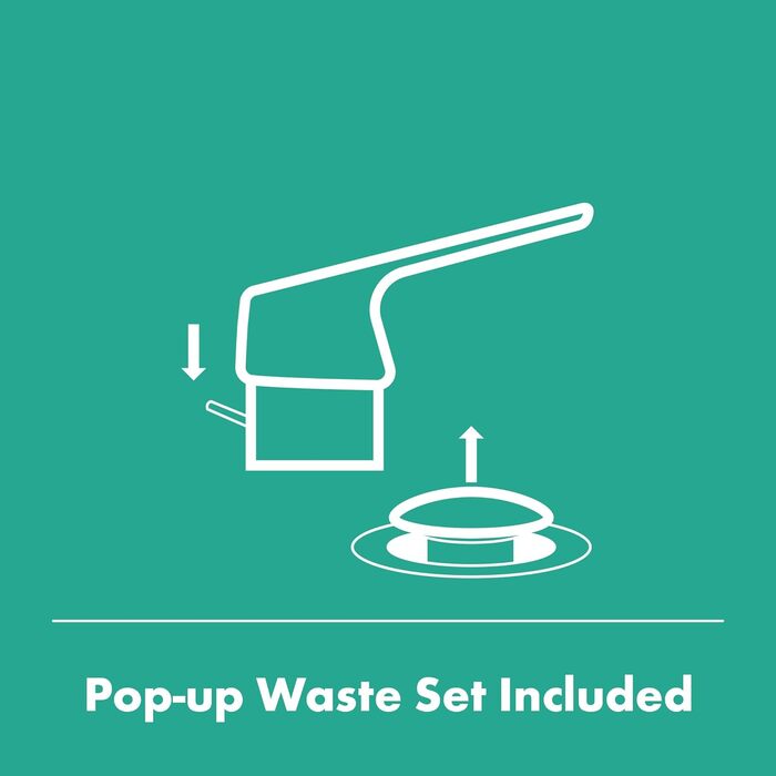 Змішувач для ванної кімнати Hansgrohe Rebris S з висувною поплавковою каналізацією, економічний (CoolStart), хром, 72519000, висота виливу 109 мм, EcoSmart