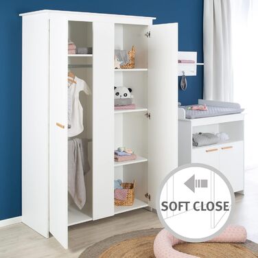 Комплект для дитячої кімнати Roba 'Антон' білий: пеленальний столик з 2 дверцятами, 1 поличкою, висота 90 см, пеленальний вкладиш