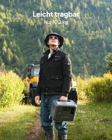 Портативна електростанція BLUETTI AC70, 768Wh LiFePO4, 2x1000W AC, 100W USB-C, швидка зарядка, для кемпінгу та резервного живлення (відновлена)