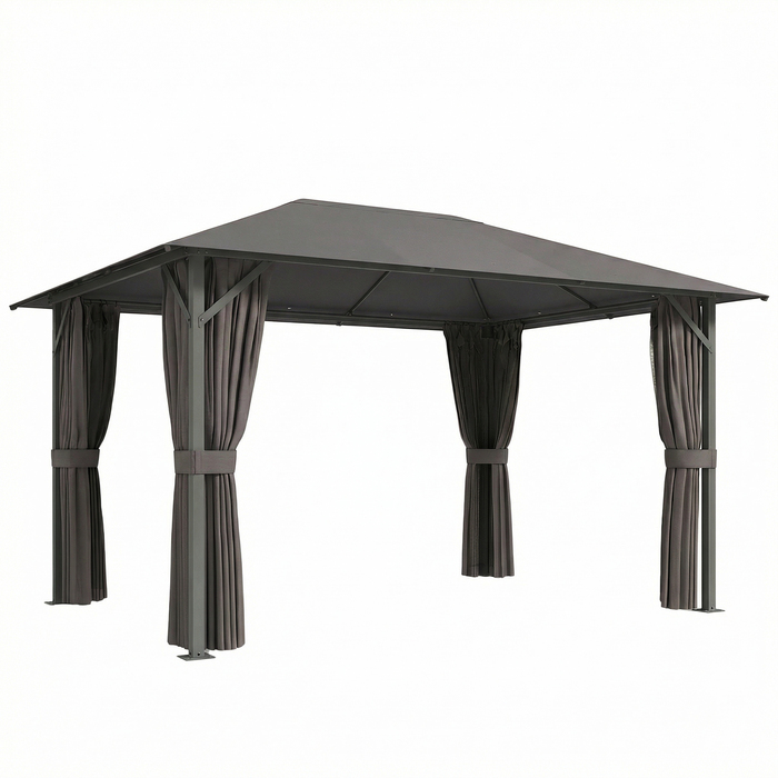 Альтанка садова 4x3 м, водонепроникна, стійка, зимова, з москітною сіткою та 4 бічними стінками, вентиляція, дренажні отвори