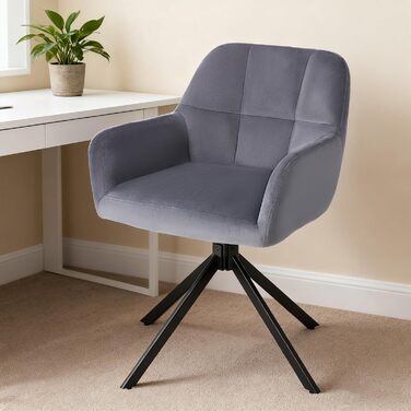 Набір з 2 стільців Sweetcrispy для їдальні, кухонні, з м'яким сидінням, обертаються на 360°, з металевими ніжками, до 120 кг, зелені (сірий)